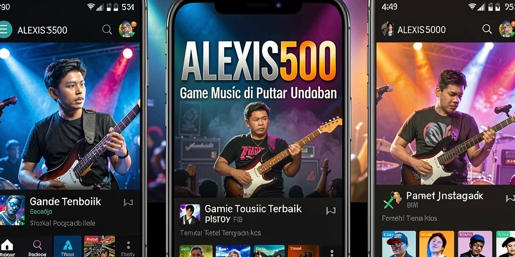 Tampilan gameplay menarik dalam ALEXIS500, menampilkan ritme dan melodi.