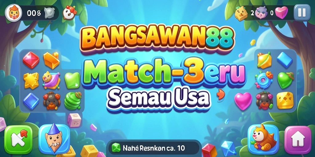 Gameplay seru BANGSAWAN88 saat mencocokkan tiga objek.