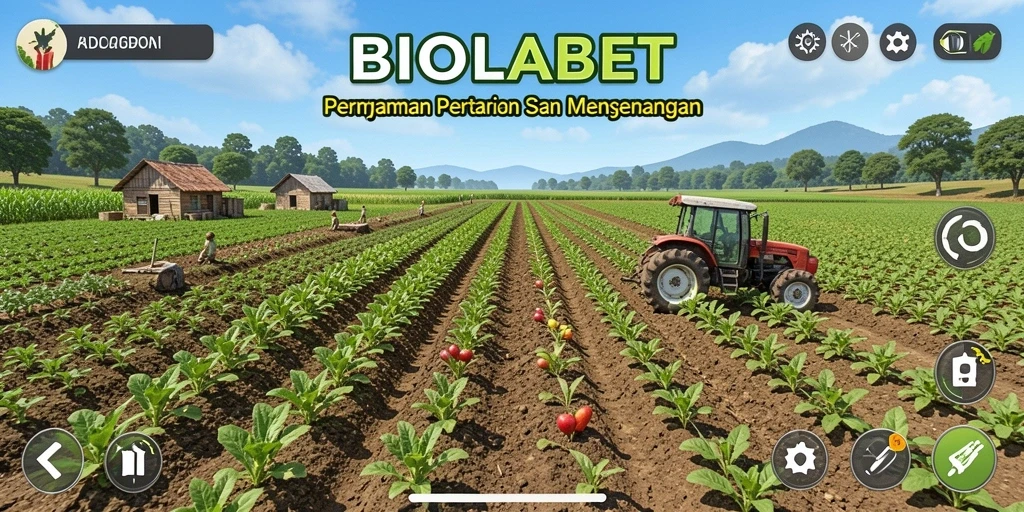 Tampilan gameplay BIOLABET menampilkan aktivitas bertani yang menyenangkan dan interaktif.