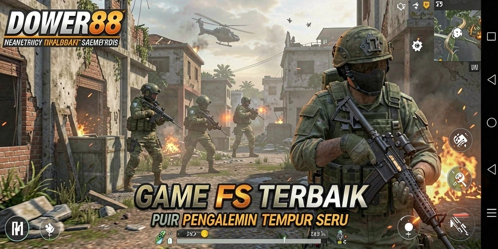 Gameplay seru DOWER88 dengan berbagai senjata dan peta menarik.