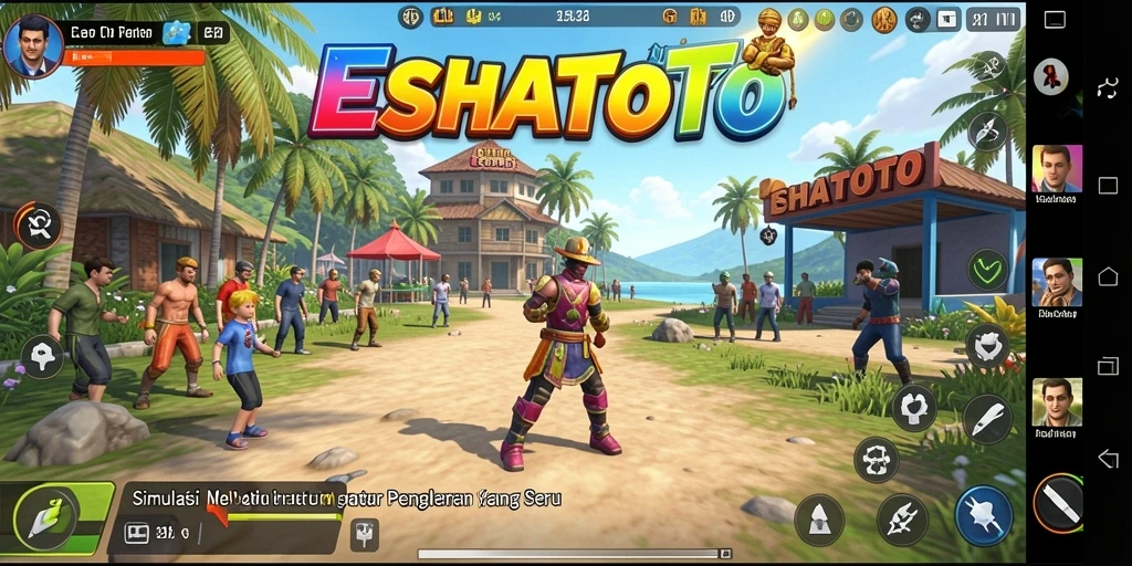 Screenshot ESHATOTO menunjukkan aksi seru dalam simulasi gameplay.
