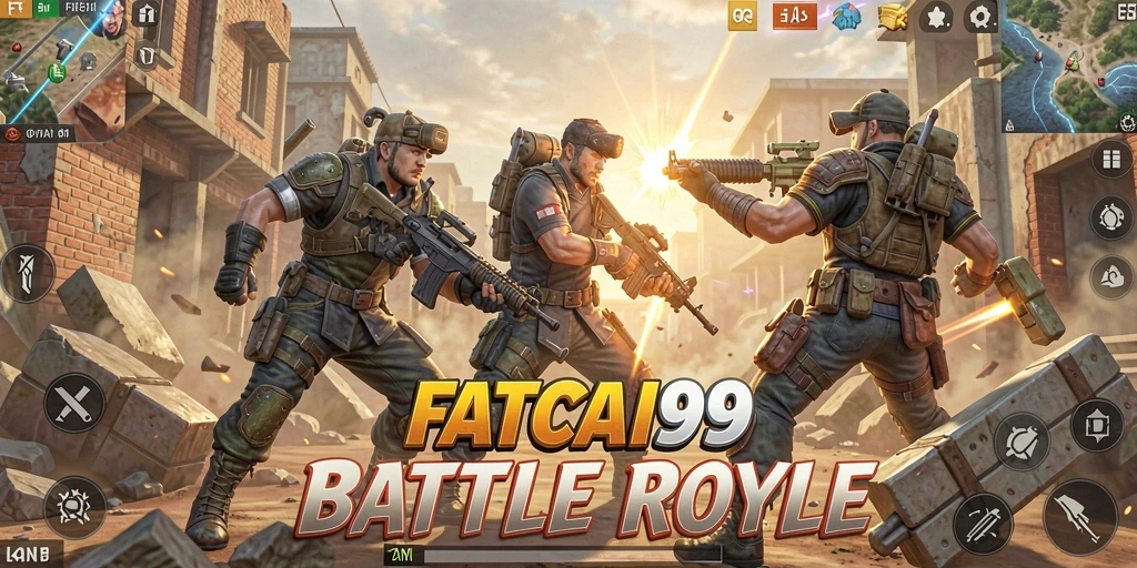 Gameplay mengagumkan dari FATCAI99 di tengah pertempuran Battle Royale.