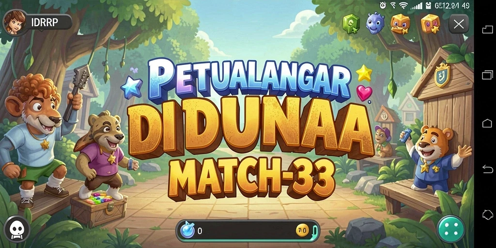 Tampilan seru gameplay IDRRP dengan tantangan Match-3 yang menawan.