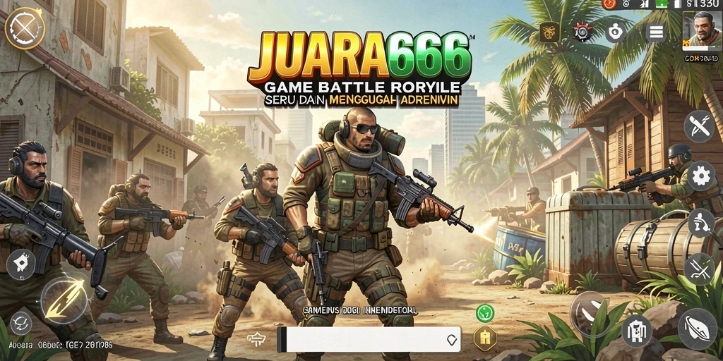 Tangkapan layar JUARA666 menampilkan aksi intens dalam gameplay Battle Royale.