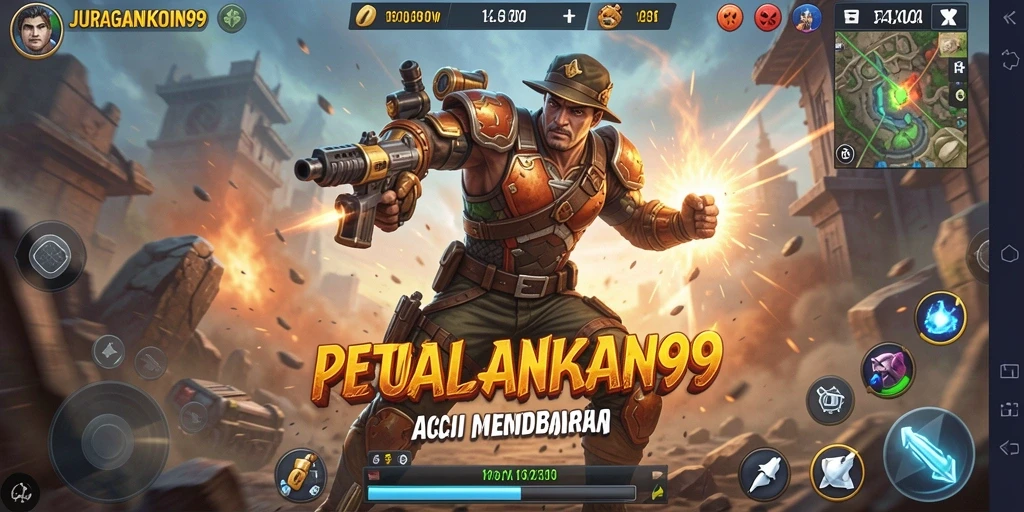 Screenshot menunjukkan aksi seru di JURAGANKOIN99.