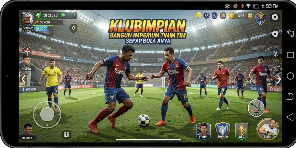 Tampilan gameplay KLUBIMPIAN yang seru dan mendetail.