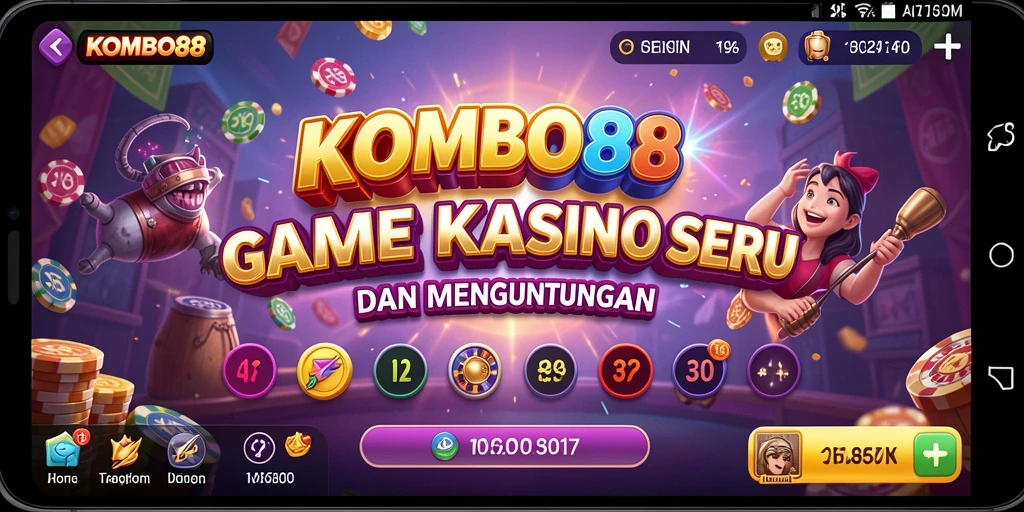 Screenshot gameplay KOMBO88 menunjukkan mesin slot yang menarik dan interaksi dealer langsung.