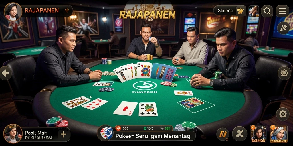 Tampilan menawan dari gameplay Poker di RAJAPANEN