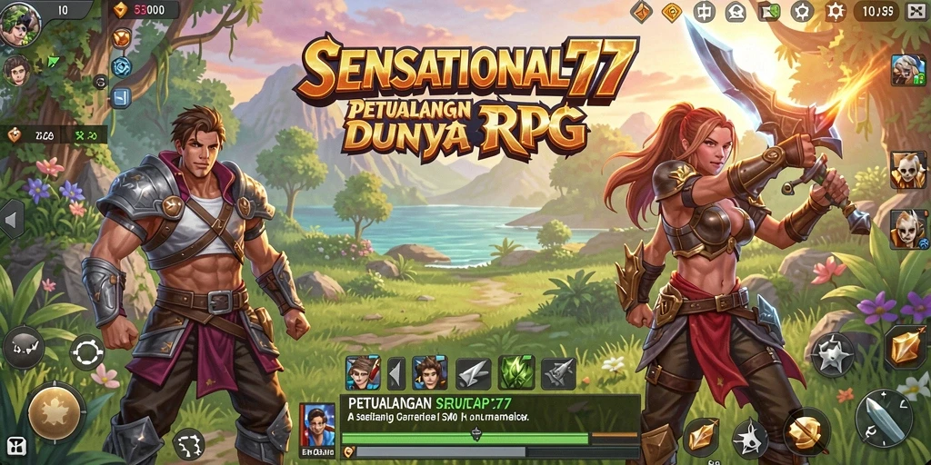 Screenshot gameplay SENSATIONAL77 menampilkan petualangan RPG yang seru.