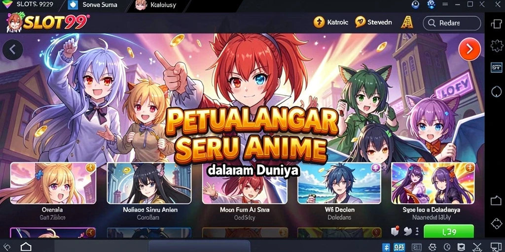 Tangkapan layar <strong>SLOT99</strong> menampilkan karakter anime dalam aksi seru.