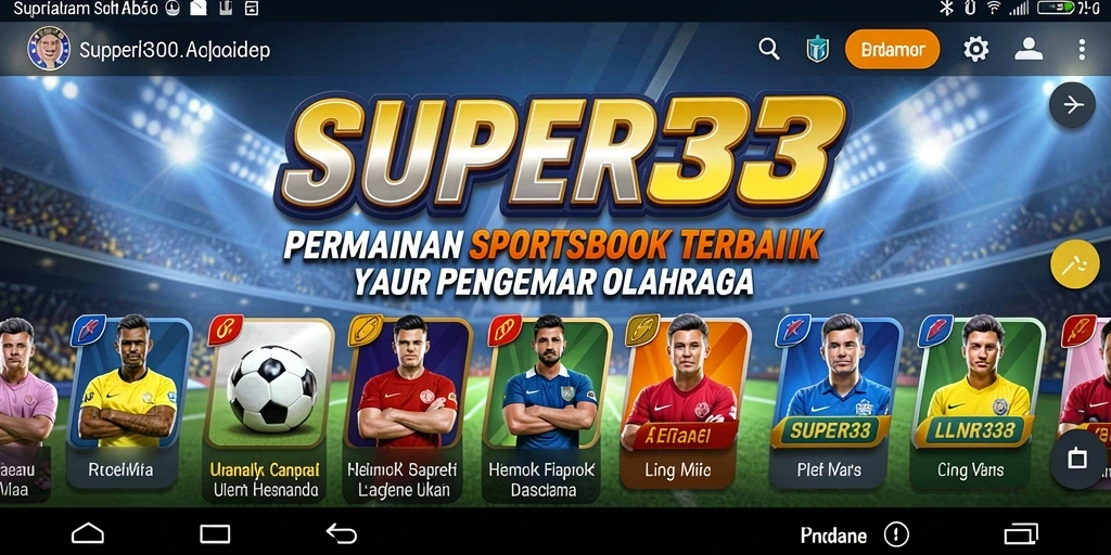 Screenshot utama SUPER33 menunjukkan gameplay yang seru dan informatif untuk taruhan olahraga.