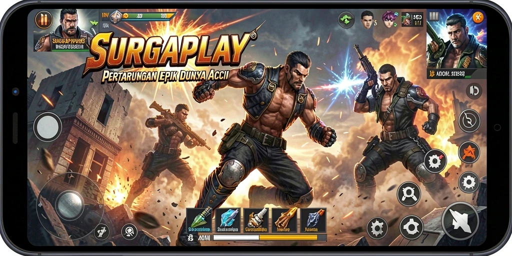 Gameplay SURGAPLAY yang penuh aksi dan seru.