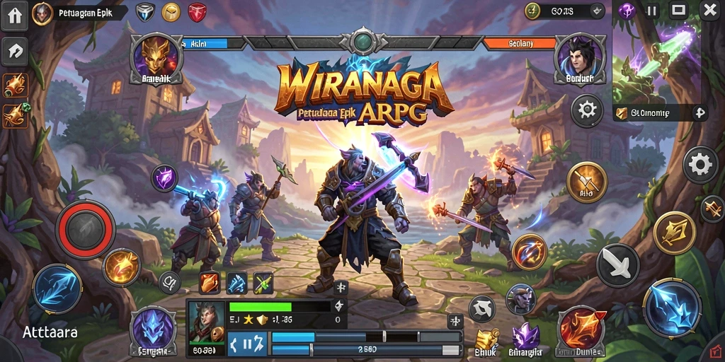 Tampilan menakjubkan dari gameplay ARPG WIRANAGA yang mengasyikkan.
